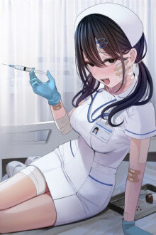 El paciente y la gente del hospital.